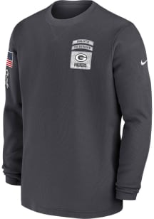 Nike Green Bay Packers Mens Grey Salute to Service Long Sleeve Crew Sweatshirt