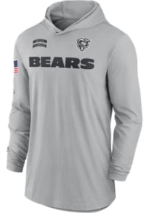 Nike Chicago Bears Mens Grey Salute to Service Long Sleeve Hoodie