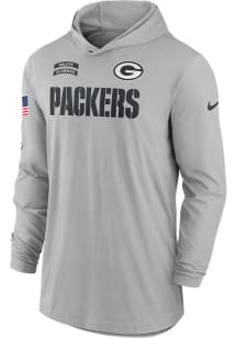 Nike Green Bay Packers Mens Grey Salute to Service Long Sleeve Hoodie