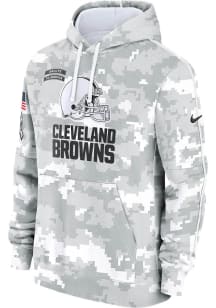 Nike Cleveland Browns Mens White Salute to Service Long Sleeve Hoodie