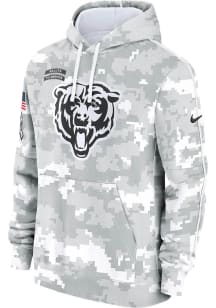 Nike Chicago Bears Mens White Salute to Service Long Sleeve Hoodie