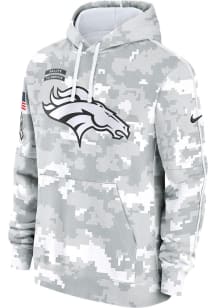 Nike Denver Broncos Mens White Salute to Service Long Sleeve Hoodie