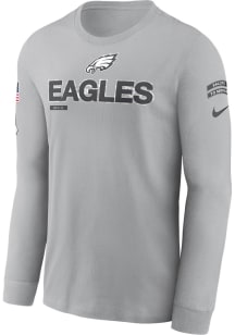 Nike Philadelphia Eagles Grey Salute to Service Long Sleeve T Shirt