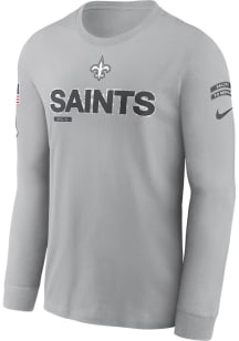 Nike New Orleans Saints Grey Salute to Service Long Sleeve T Shirt