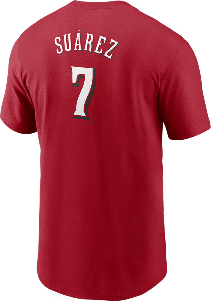 Eugenio Suarez Cincinnati Reds Red Name Number Short Sleeve Player T Shirt