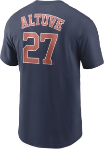 Jose Altuve Houston Astros Navy Blue Name And Number Short Sleeve Player T Shirt