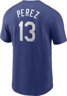 Salvador Perez Kansas City Royals Blue Name And Number Short Sleeve Player T Shirt