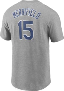 Whit Merrifield Kansas City Royals Grey Name And Number Short Sleeve Player T Shirt