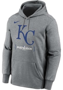 Nike Kansas City Royals Mens Grey 2024 Post Season Participant Dugout Hood