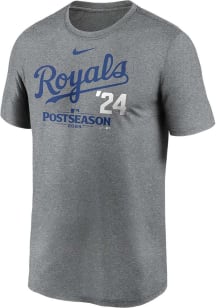 Nike Kansas City Royals Grey 2024 Fangear Postseason Participant Short Sleeve T Shirt