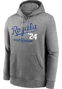 Nike Kansas City Royals Mens Grey 2024 Fangear Postseason Participant Long Sleeve Hoodie