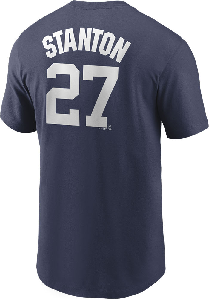 Giancarlo Stanton New York Yankees Navy Blue Name And Number Short Sleeve Player T Shirt