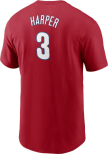 Bryce Harper Philadelphia Phillies Red Name And Number Short Sleeve Player T Shirt