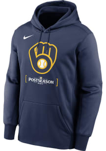 Nike Milwaukee Brewers Mens Navy Blue 2024 PS Part Dugout Hood