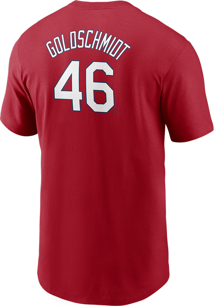 Paul Goldschmidt St Louis Cardinals Navy Blue Name And Number Short Sleeve  Player T Shirt