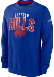 Nike Buffalo Bills Mens Blue Club Fleece Long Sleeve Crew Sweatshirt