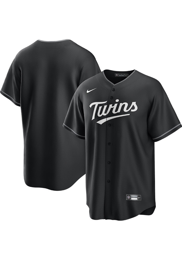 Minnesota Twins Mens Nike Replica BLACK Blank Fashion Jersey