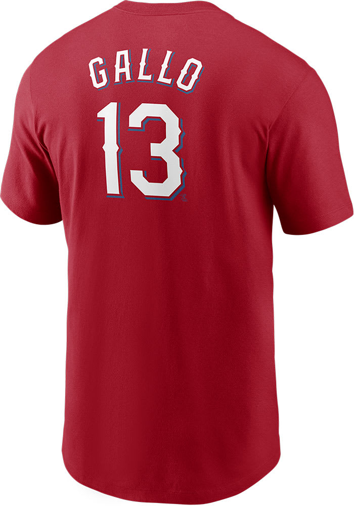 Men's Nike Joey Gallo Red Texas Rangers Name & Number T-Shirt