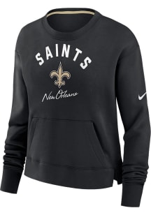 Nike New Orleans Saints Womens Black Arched Crew Sweatshirt