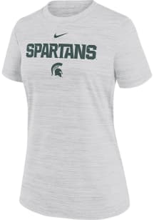 Womens Michigan State Spartans White Nike Velocity T-Shirt