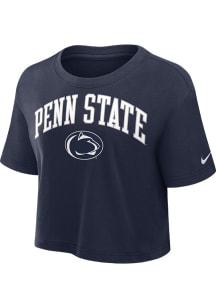 Penn State Nittany Lions Navy Blue Nike Arch Crop Short Sleeve T-Shirt