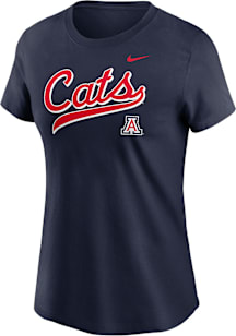 Nike Arizona Wildcats Womens Navy Blue Local Script Short Sleeve T-Shirt