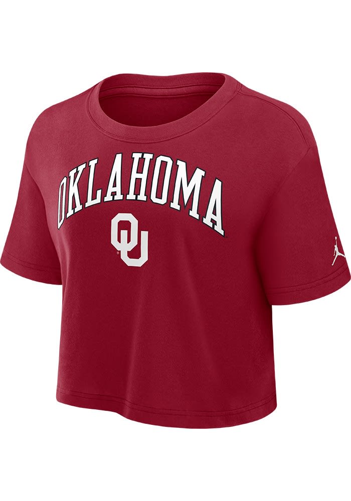 Nike Oklahoma Sooners Womens CRIMSON Arch Crop T-Shirt Nike Oklahoma Sooners Womens CRIMSON Arch Crop T-Shirt