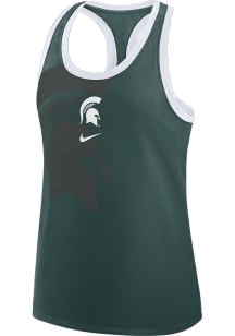 Womens Michigan State Spartans Green Nike Racerback Shadow Tank Top