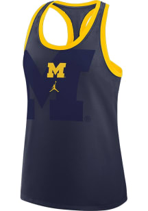 Womens Michigan Wolverines Blue Nike Racerback Shadow Tank Top