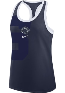 Womens Penn State Nittany Lions Navy Blue Nike Racerback Shadow Tank Top