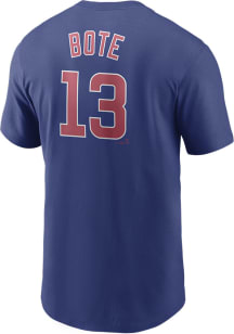 David Bote Chicago Cubs Blue Name Number Short Sleeve Player T Shirt