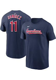 Jose Ramirez Cleveland Guardians Navy Blue Home Short Sleeve Player T Shirt
