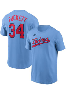 Kirby Puckett Minnesota Twins Light Blue Cooperstown Short Sleeve Player T Shirt