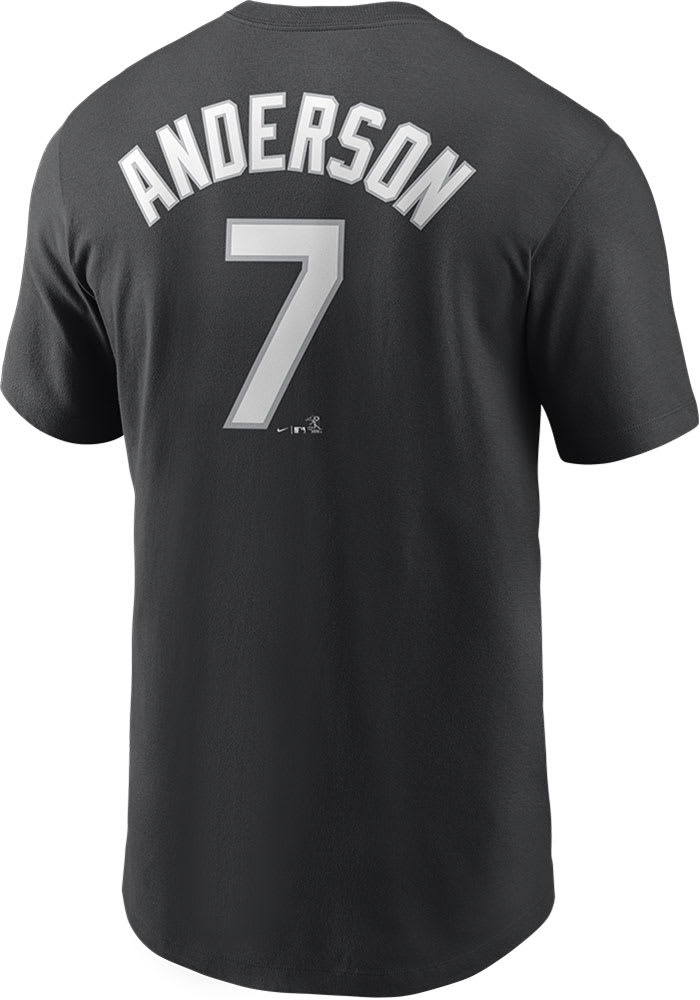 Tim Anderson Chicago White Sox Black Name Number Short Sleeve Player T Shirt