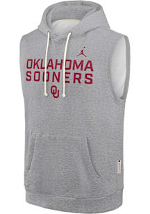 Nike Oklahoma Sooners Grey Dri Fit Jordan Short Sleeve Hoods