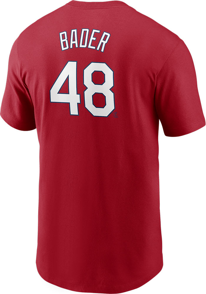 Harrison Bader St Louis Cardinals Red Name Number Short Sleeve Player T Shirt