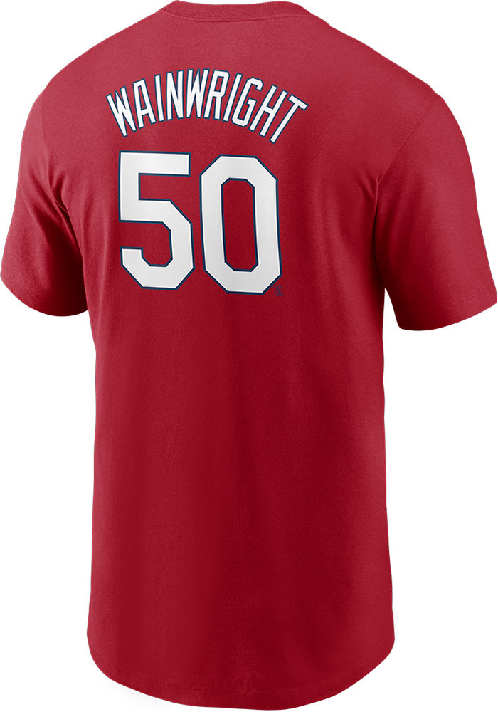 Adam Wainwright St Louis Cardinals Red Name Number Short Sleeve Player T Shirt