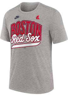 Nike Boston Red Sox Grey Cooperstown Knockout Short Sleeve Fashion T Shirt