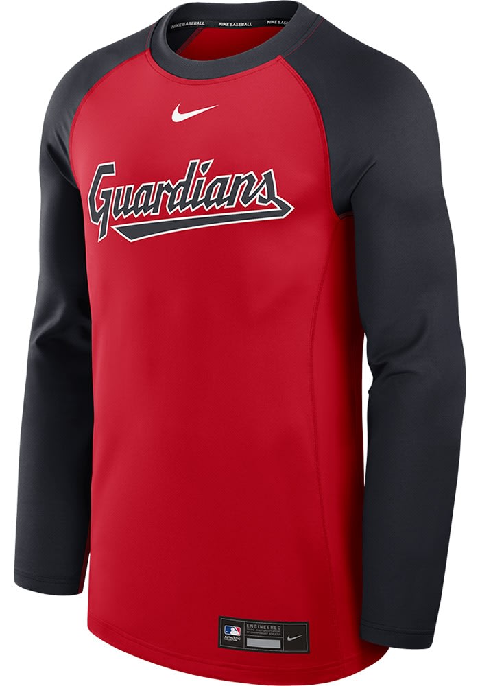 Nike Cleveland Guardians Mens Long Sleeve Red AC Game Time