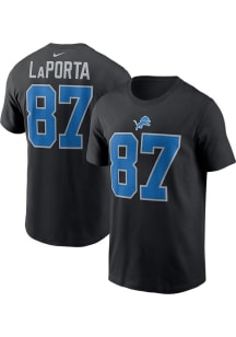 Sam LaPorta Detroit Lions Black Alt Short Sleeve Player T Shirt