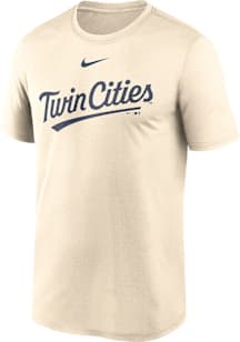 Nike Minnesota Twins Tan Fuse Large Logo Short Sleeve T Shirt