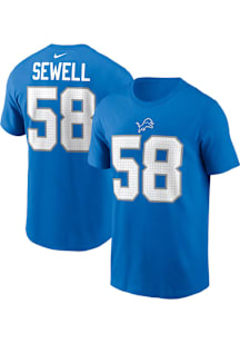 Penei Sewell Detroit Lions Blue Home Short Sleeve Player T Shirt