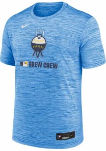 Nike Milwaukee Brewers Light Blue AC City Connect Velocity Short Sleeve T Shirt