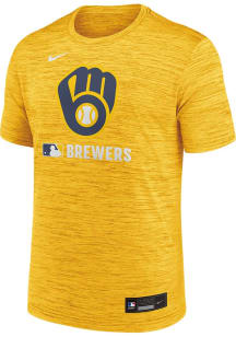 Nike Milwaukee Brewers Gold AC Velocity Short Sleeve T Shirt
