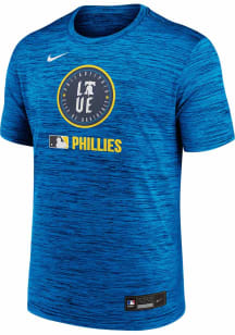 Nike Philadelphia Phillies Blue AC City Connect Velocity Short Sleeve T Shirt