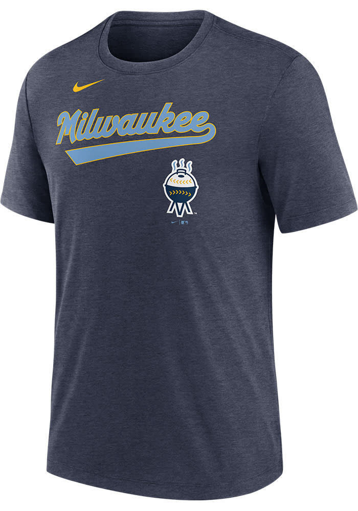 Nike Milwaukee Brewers NAVY City Connect Short Sleeve Fashion T