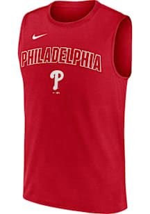 Nike Philadelphia Phillies Mens Red Muscle Short Sleeve Tank Top