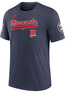 Nike Minnesota Twins Navy Blue Cooperstown Knockout Short Sleeve Fashion T Shirt