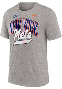 Nike New York Mets Grey Cooperstown Knockout Short Sleeve Fashion T Shirt