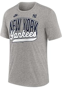 Nike New York Yankees Grey Cooperstown Knockout Short Sleeve Fashion T Shirt